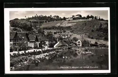 AK Obertsrot im Murgtal, Ortsansicht mit Schloss Eberstein