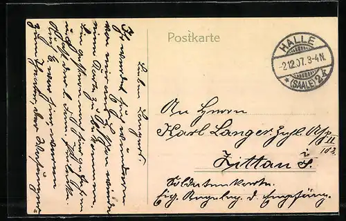 Passepartout-AK Halle a. S., Burg Giebichenstein im Jahr 1400, Ruine Giebichenstein