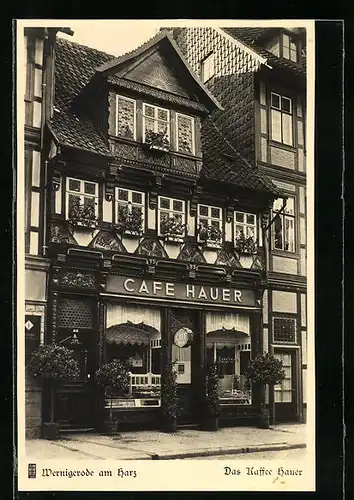 AK Wernigerode /Harz, Das Cafe Hauer