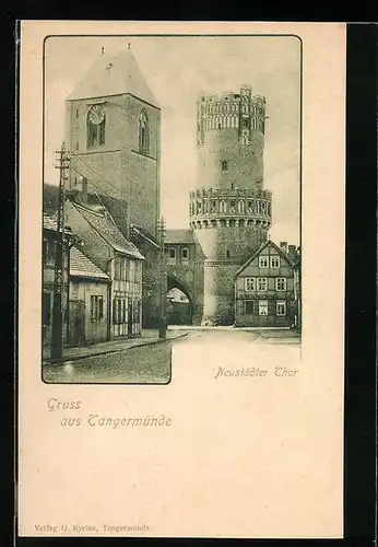 AK Tangermünde, Blick auf das Neustädter Thor