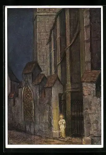 Künstler-AK Maria Spötl: Um Mitternacht