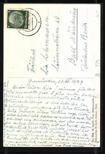 Künstler-AK Maria Spötl: Um Mitternacht