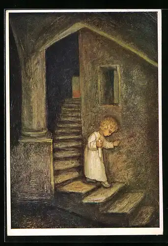 Künstler-AK Maria Spötl: Die kleine Freude