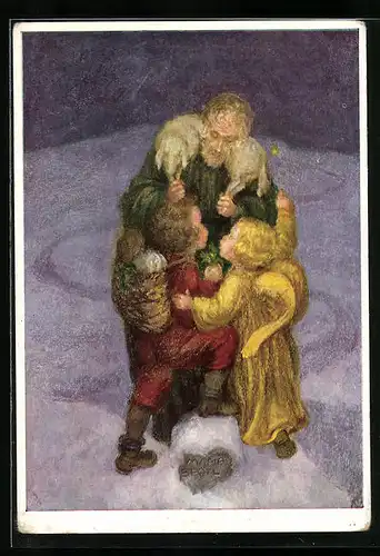 Künstler-AK Maria Spötl: Weihnachtsbotschaft