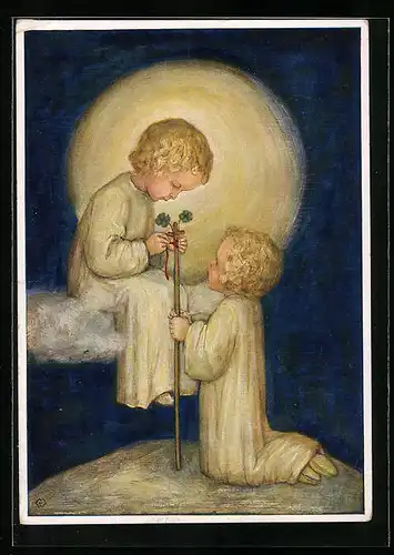 Künstler-AK Maria Spötl: Kinder, Wandersegen