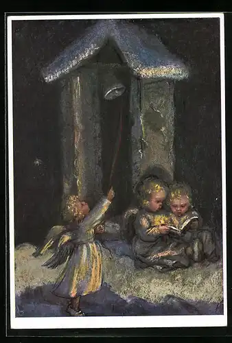 Künstler-AK Maria Spötl: Zur Freudenzeit, Engelchen läutet die Glocken