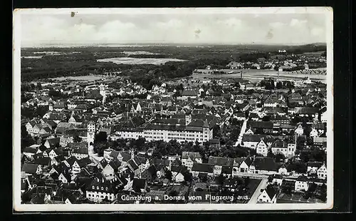 AK Günzburg a. Donau, Ortsansicht vom Flugzeug aus