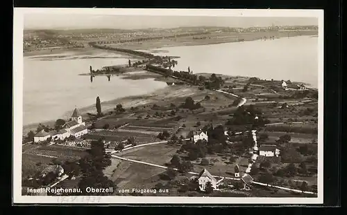 AK Reichenau, Insel und Oberzell vom Flugzeug aus