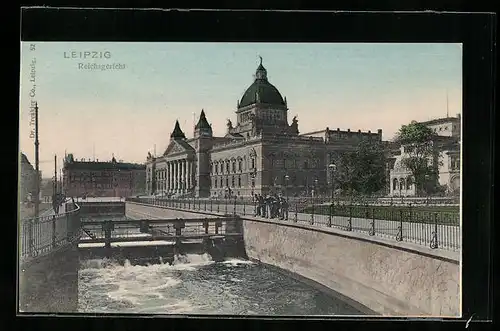 AK Leipzig, am Kanal des Reichsgerichts