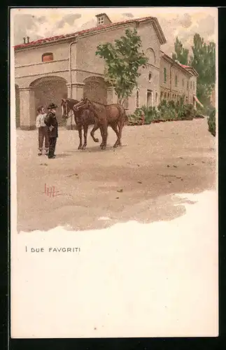 Künstler-AK Leopoldo Metlicovitz: I due Favoriti