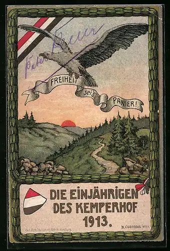 AK Absolvia der Einjährigen des Kemperhofes 1913