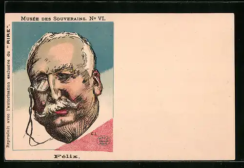 Künstler-AK Karikatur des französischen Politikers Félix Faure