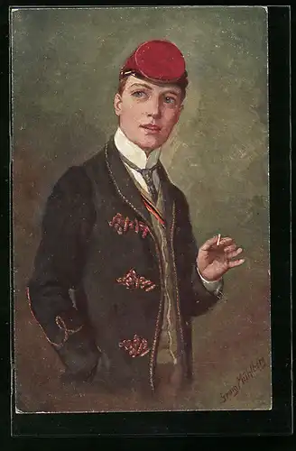 Künstler-AK Georg Mühlberg: Student Im ersten Semester