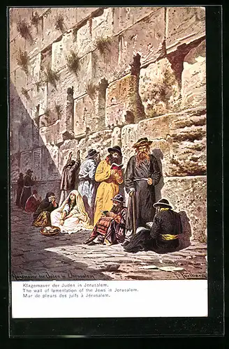 Künstler-AK Friedrich Perlberg: Klagemauer der Juden in Jerusalem