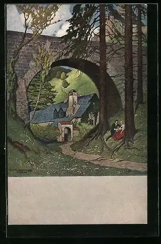 Künstler-AK Ernst Liebermann: Wie blüht es im Tale