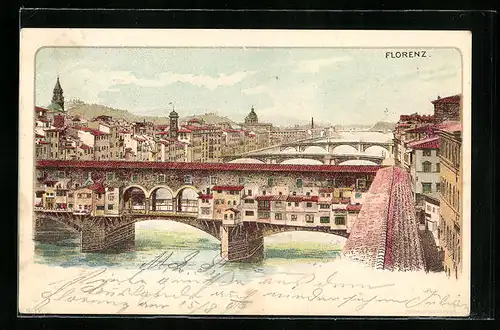 AK Florenz, Stadtansicht mit Brücken