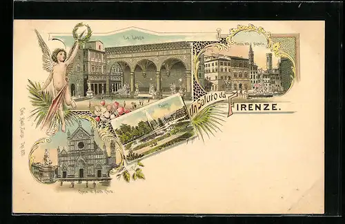 AK Firenze, La Loggia, Chiesa di Santa Croce