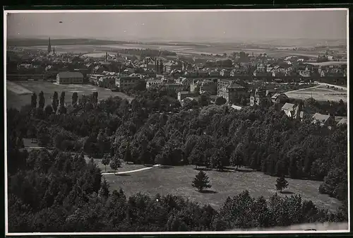 Fotografie Brück & Sohn Meissen, Ansicht Burgstädt i. Sa., Blick vom Taurastein auf die Stadt