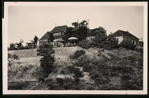 Fotografie Brück & Sohn Meissen, Ansicht Meissen i. Sa., Blick auf das Gasthaus Gebhardt`s Weinschank Stadtparkhöhe
