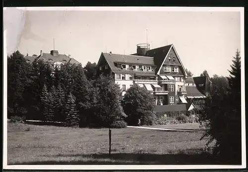 Fotografie Brück & Sohn Meissen, Ansicht Bad Elster, Blick auf Dr. Köhlers Sanatorium mit Aussichtsturm