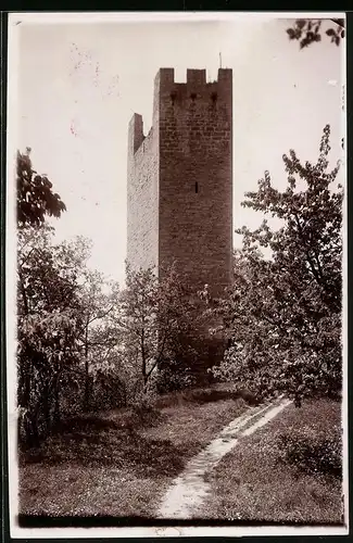 Fotografie Brück & Sohn Meissen, Ansicht Tautenburg, Partie am Turm der Burgruine
