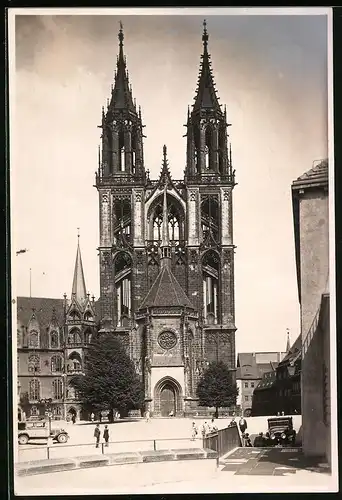 Fotografie Brück & Sohn Meissen, Ansicht Meissen i. Sa., Vorplatz des Doms mit Blick auf die Westtürme