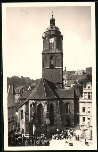 Fotografie Brück & Sohn Meissen, Ansicht Meissen, Frauenkirche und Ladengeschäft