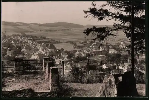 Fotografie Brück & Sohn Meissen, Ansicht Olbernhau i. Erzg., Blick auf die Stadt vom Berg aus gesehen