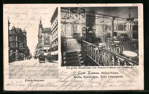 AK Berlin, Café Kerkau, Friedrichstrasse Ecke Leipzigerstrasse