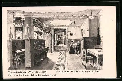 AK Berlin, Weissbierstuben Weisses Meer, Friedrichstrasse 83