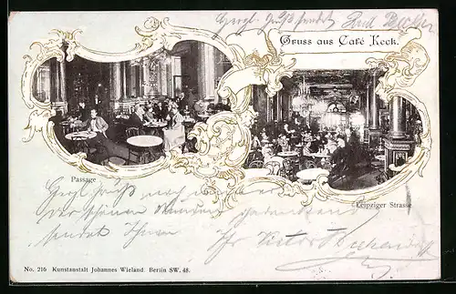 AK Berlin, Café Keck mit Passage, Leipziger Strasse