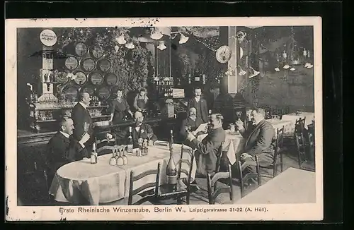 AK Berlin, Erste Rheinische Weinstube, Leipzigerstrasse 31-32