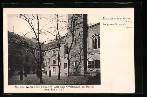 AK Berlin, Königliches Friedrich-Wilhelms-Gymnasium, Der Schulhof, Kochstrasse 13