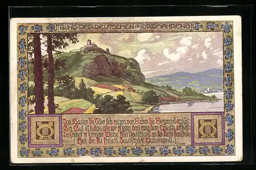 Künstler-AK Ernst Kutzer: Von Saaten die Täler sich regen, ..., Bund der Deutschen Nordmährens