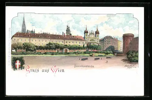 Künstler-AK Erwin Pendl: Wien, Dominikanerkirche