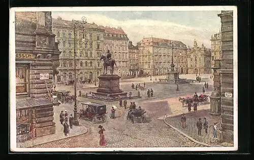 Künstler-AK Erwin Pendl: Wien, Am Hof mit Denkmal