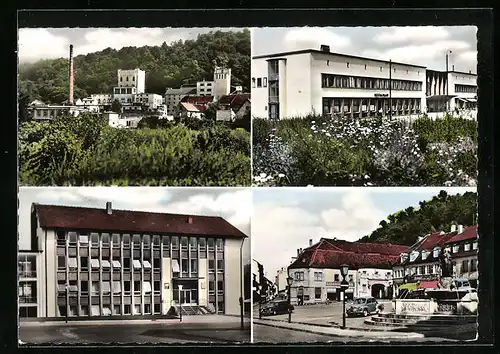 AK Homburg /Saar, Nachkriegsgebäude, Ortspartie mit Fabrik