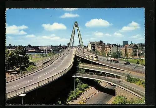 AK Köln, Severinsbrücke aus der Vogelschau