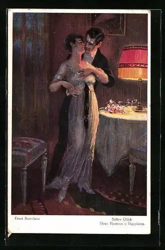 Künstler-AK sign. Ernst Brendano: Verliebtes Paar in inniger Umarmung
