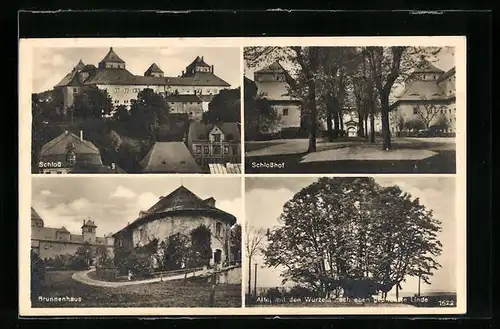 AK Augustusburg i. Erzgeb., Schloss, Schlosshof, Brunnenhaus