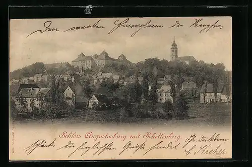 AK Augustusburg i. Erzgeb., Schloss mit Schellenberg