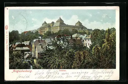 AK Augustusburg i. Erzgeb., Blick zum Schloss