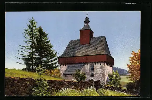 AK Gross-Rückerswalde, Blick zur Kirche