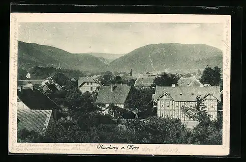 AK Ilsenburg a. Harz, Ortsansicht aus der Vogelschau