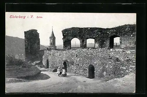 AK Elsterberg i. V., Blick zur Ruine