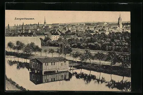 AK Sangerhausen, Ortsansicht aus der Vogelschau