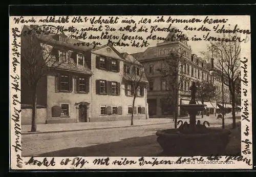 AK Weimar, Schillerhaus und Gänsebrunnen