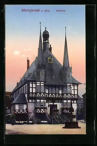 AK Wernigerode /Harz, Blick auf das Rathaus