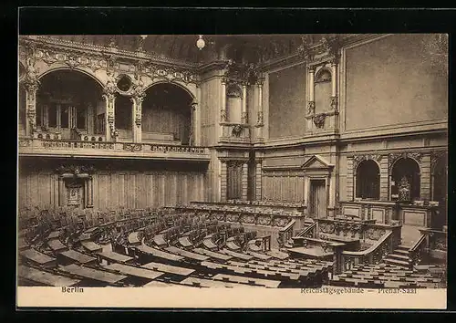 AK Berlin, Innenansicht des Reichstagsgebäudes