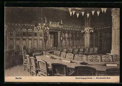 AK Berlin-Tiergarten, Innenansicht des Bundesrats-Saal im Reichstagsgebäude
